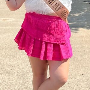 LoveShackFancy Pink ruffled Skirt